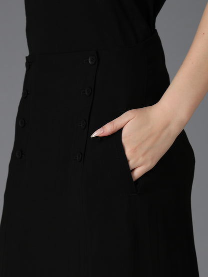 HIGH TWIST GABARDINE FLARED PANEL PENCIL SKIRT