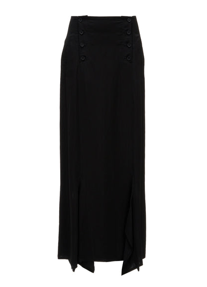 HIGH TWIST GABARDINE FLARED PANEL PENCIL SKIRT