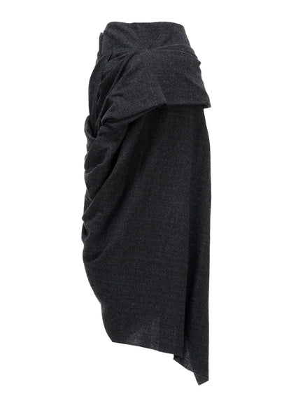 HERRINGBONE DRAPED SKIRT