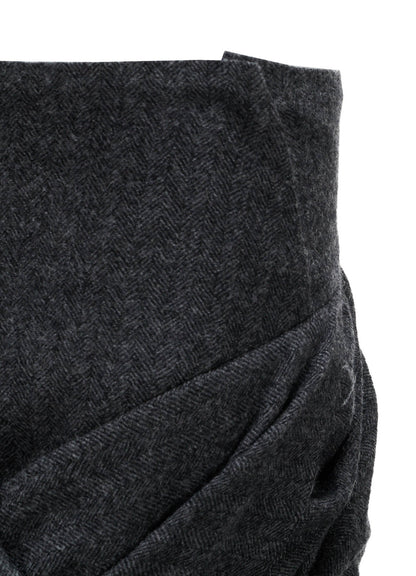 HERRINGBONE DRAPED SKIRT