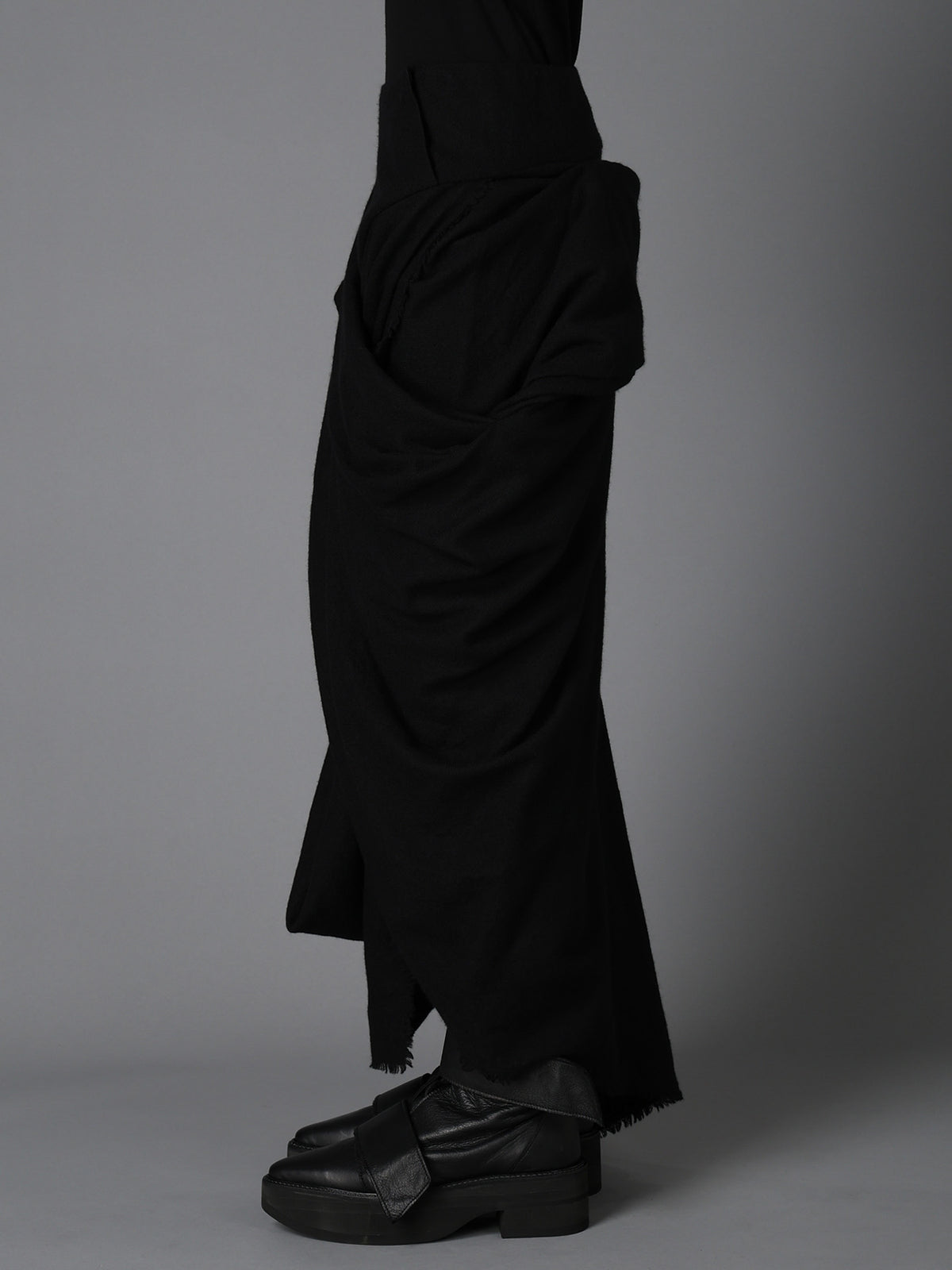 HERRINGBONE DRAPED SKIRT