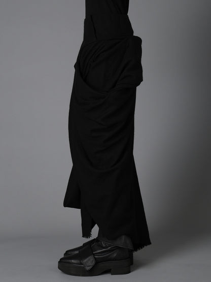 HERRINGBONE DRAPED SKIRT