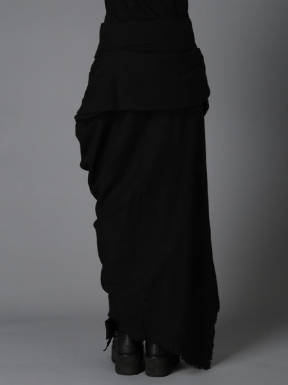 HERRINGBONE DRAPED SKIRT