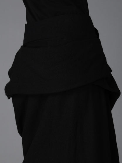 HERRINGBONE DRAPED SKIRT