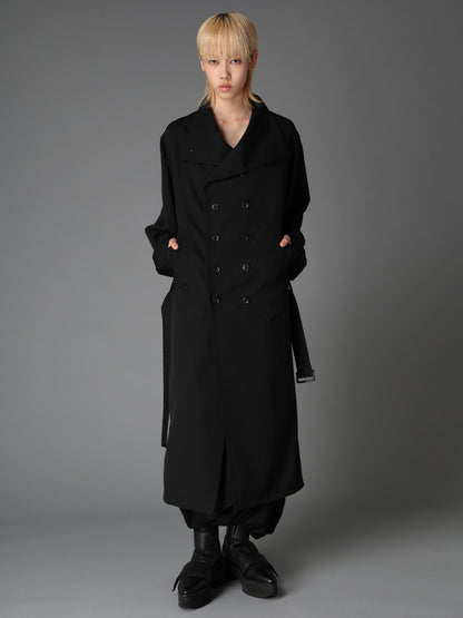 WOOL GABARDINE  BELTED BALLOON SKIRT