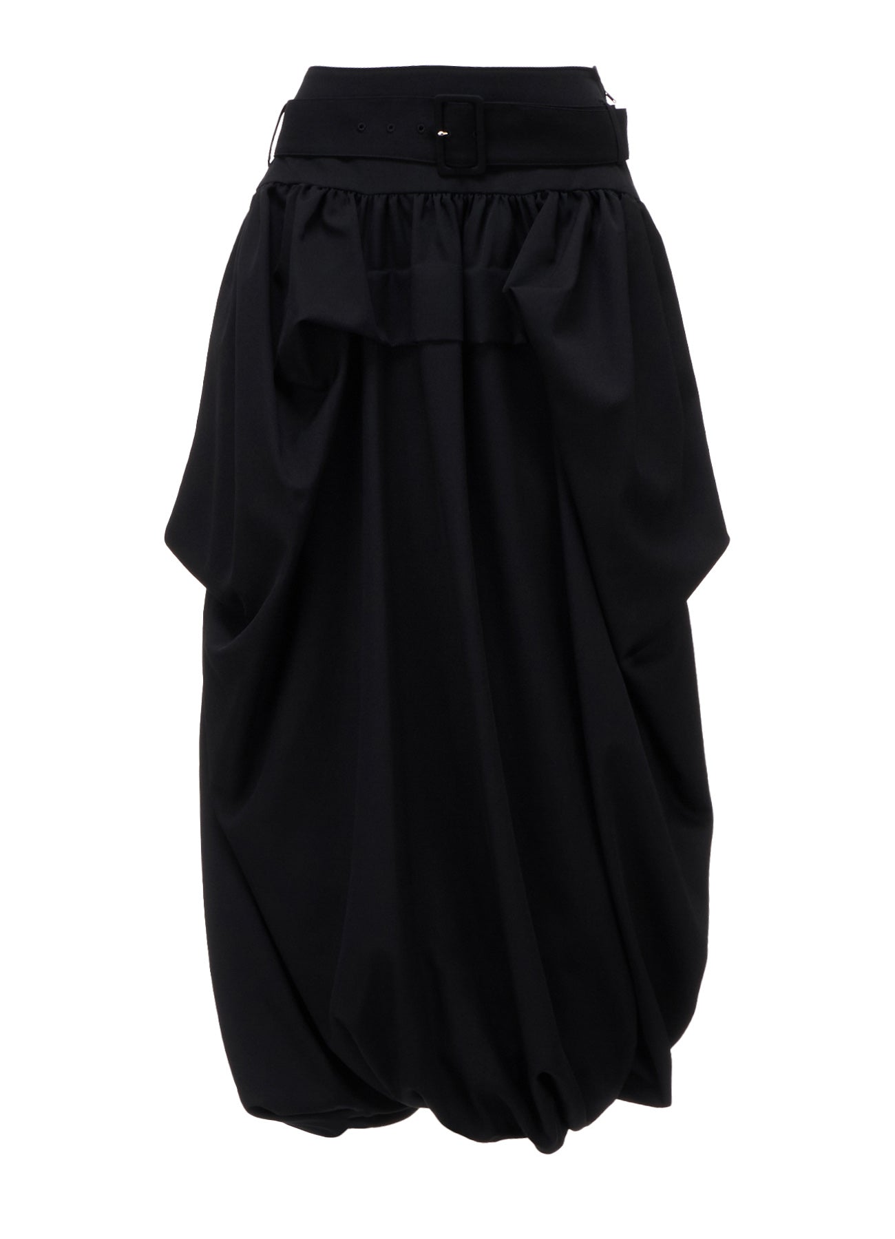 WOOL GABARDINE  BELTED BALLOON SKIRT