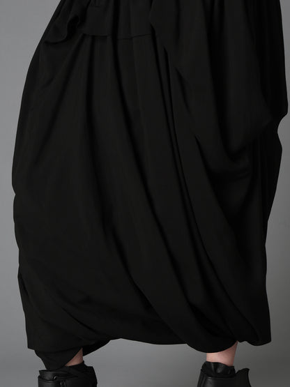 HIGH TWIST GABARDINE BELTED BALLOON SKIRT