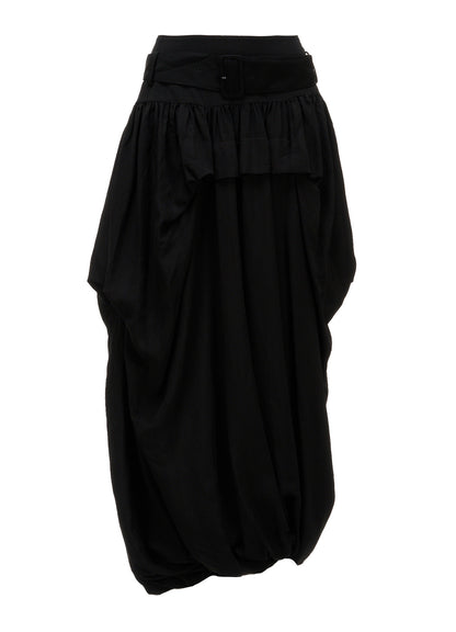 HIGH TWIST GABARDINE BELTED BALLOON SKIRT