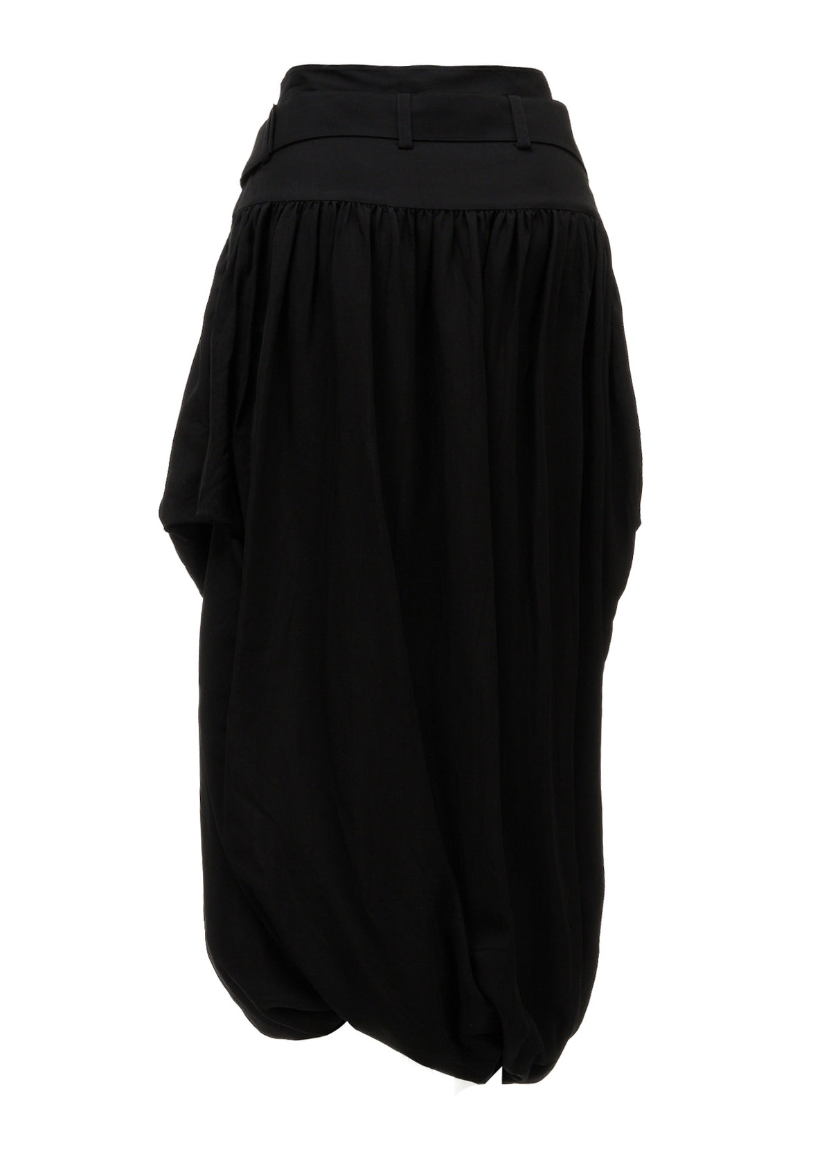 HIGH TWIST GABARDINE BELTED BALLOON SKIRT