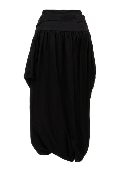 HIGH TWIST GABARDINE BELTED BALLOON SKIRT