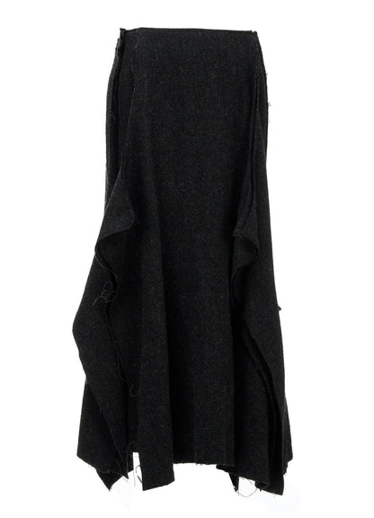 TOP DYED TWEED FLARED PANEL SKIRT B