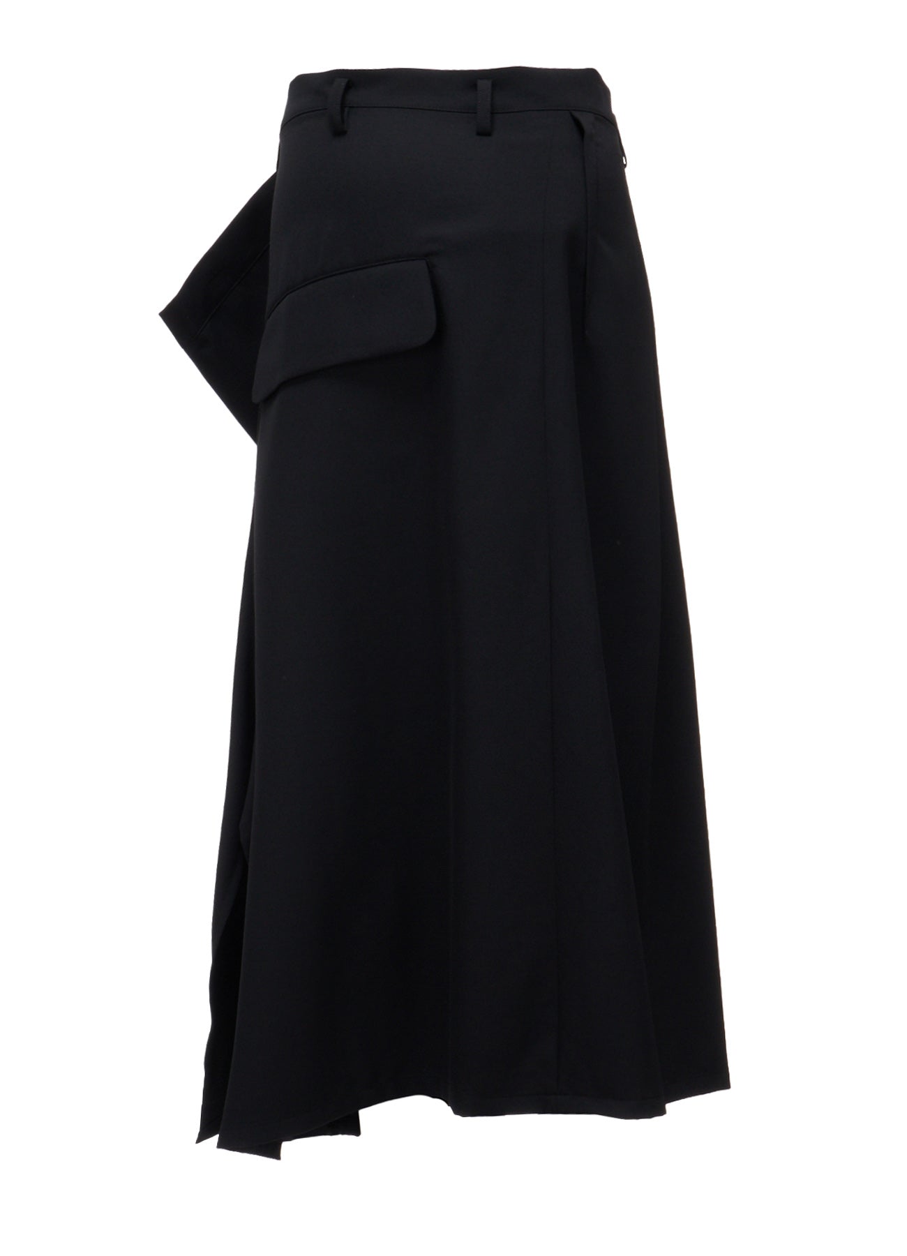 WOOL GABARDINE  SIDE DRAPED SKIRT