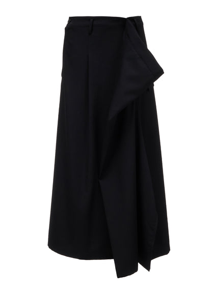 WOOL GABARDINE  SIDE DRAPED SKIRT