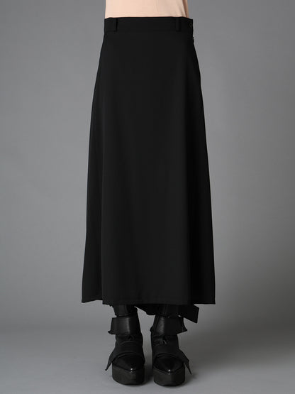 WOOL GABARDINE  BACK SLIT SKIRT