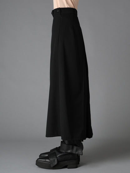 WOOL GABARDINE  BACK SLIT SKIRT
