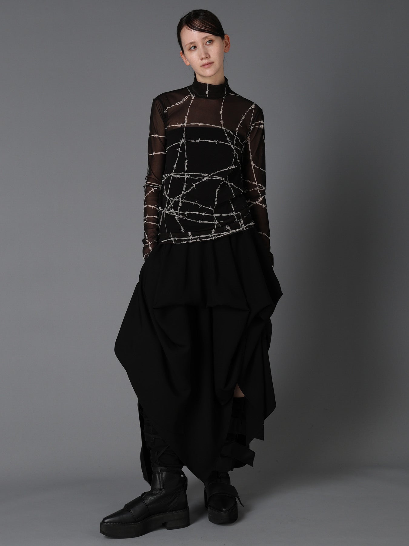 DOUBLE SATIN ELASTIC WAIST DOUBLE LAYERED SKIRT – THE SHOP YOHJI