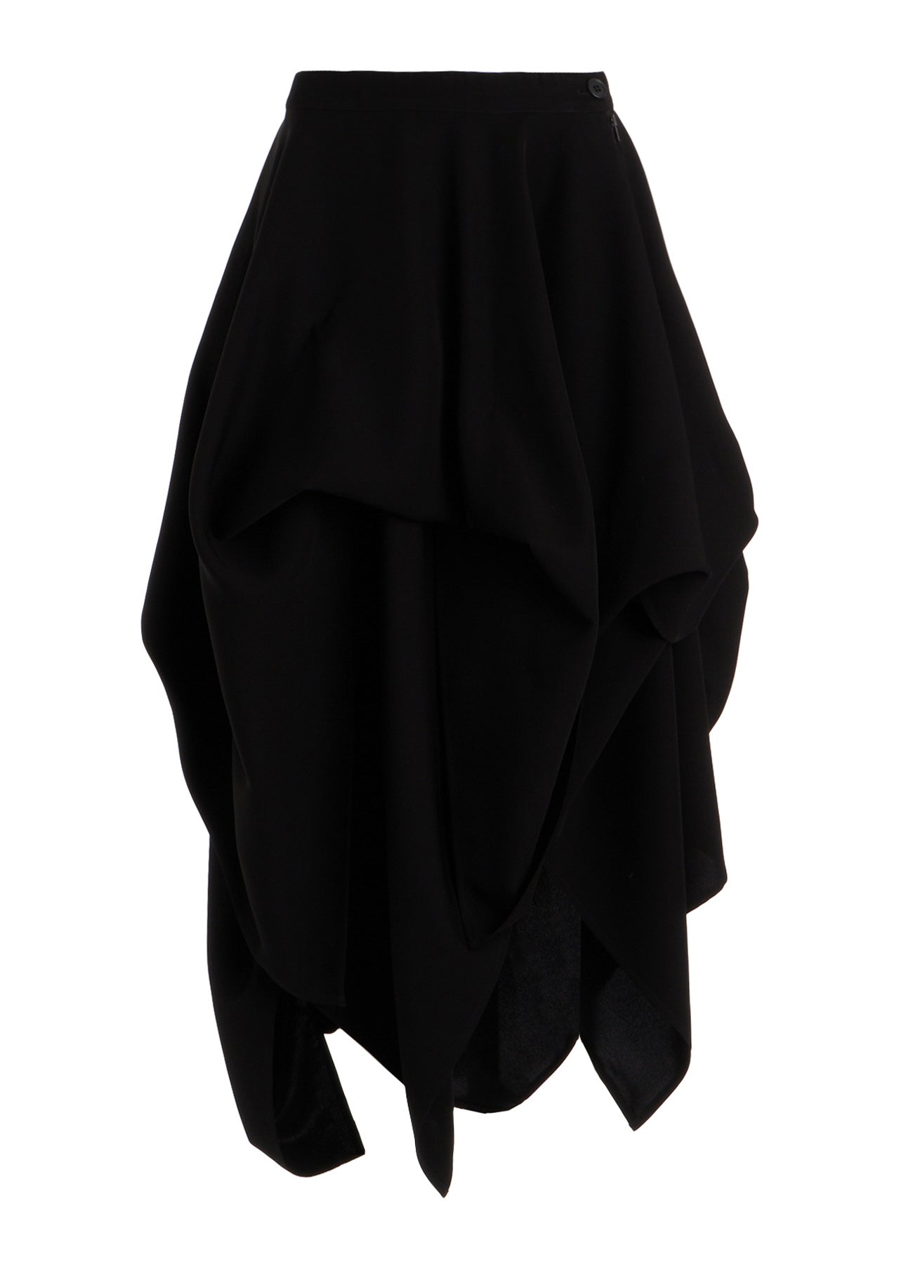DOUBLE SATIN ELASTIC WAIST DOUBLE LAYERED SKIRT