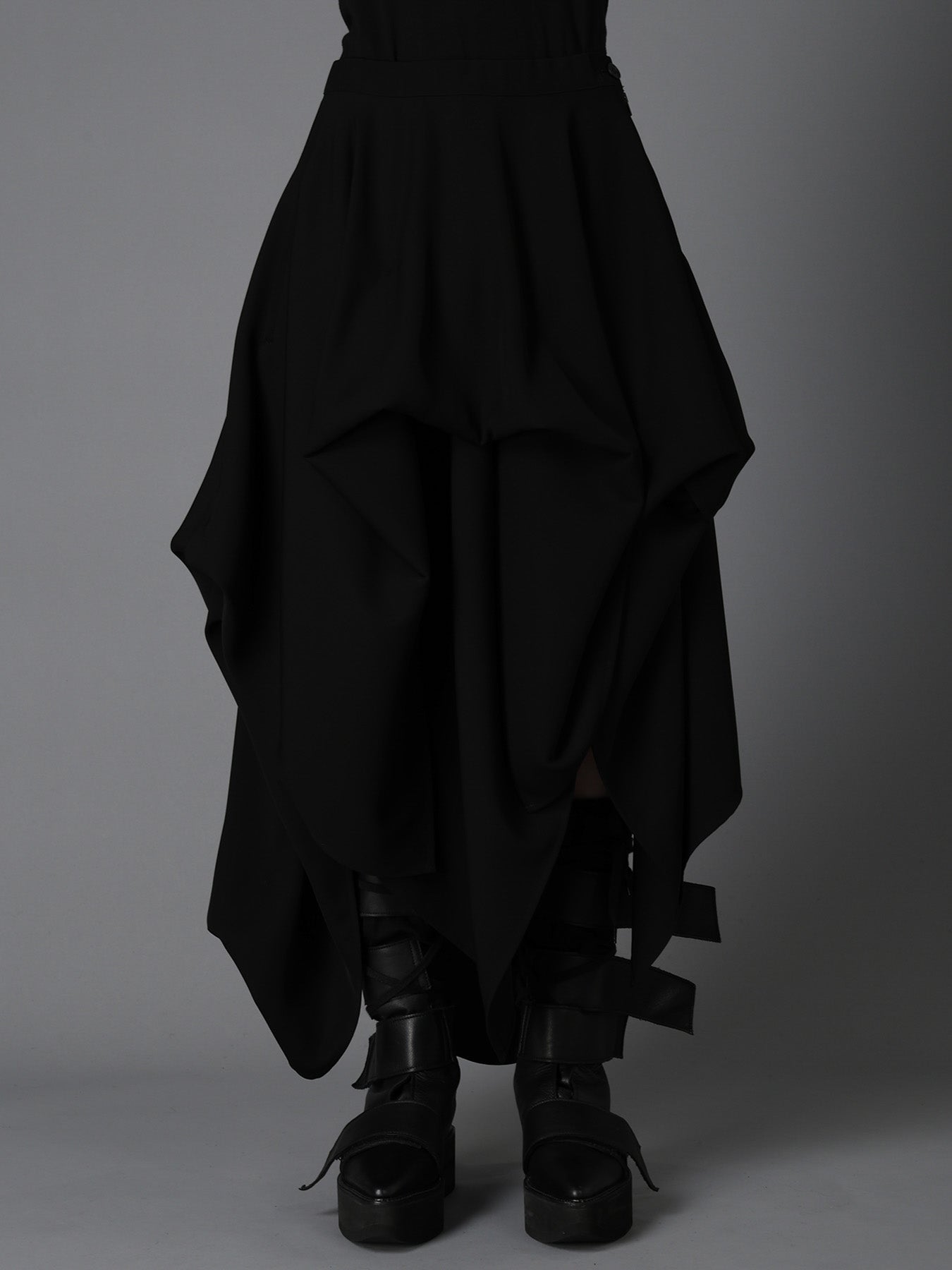 DOUBLE SATIN ELASTIC WAIST DOUBLE LAYERED SKIRT – THE SHOP YOHJI