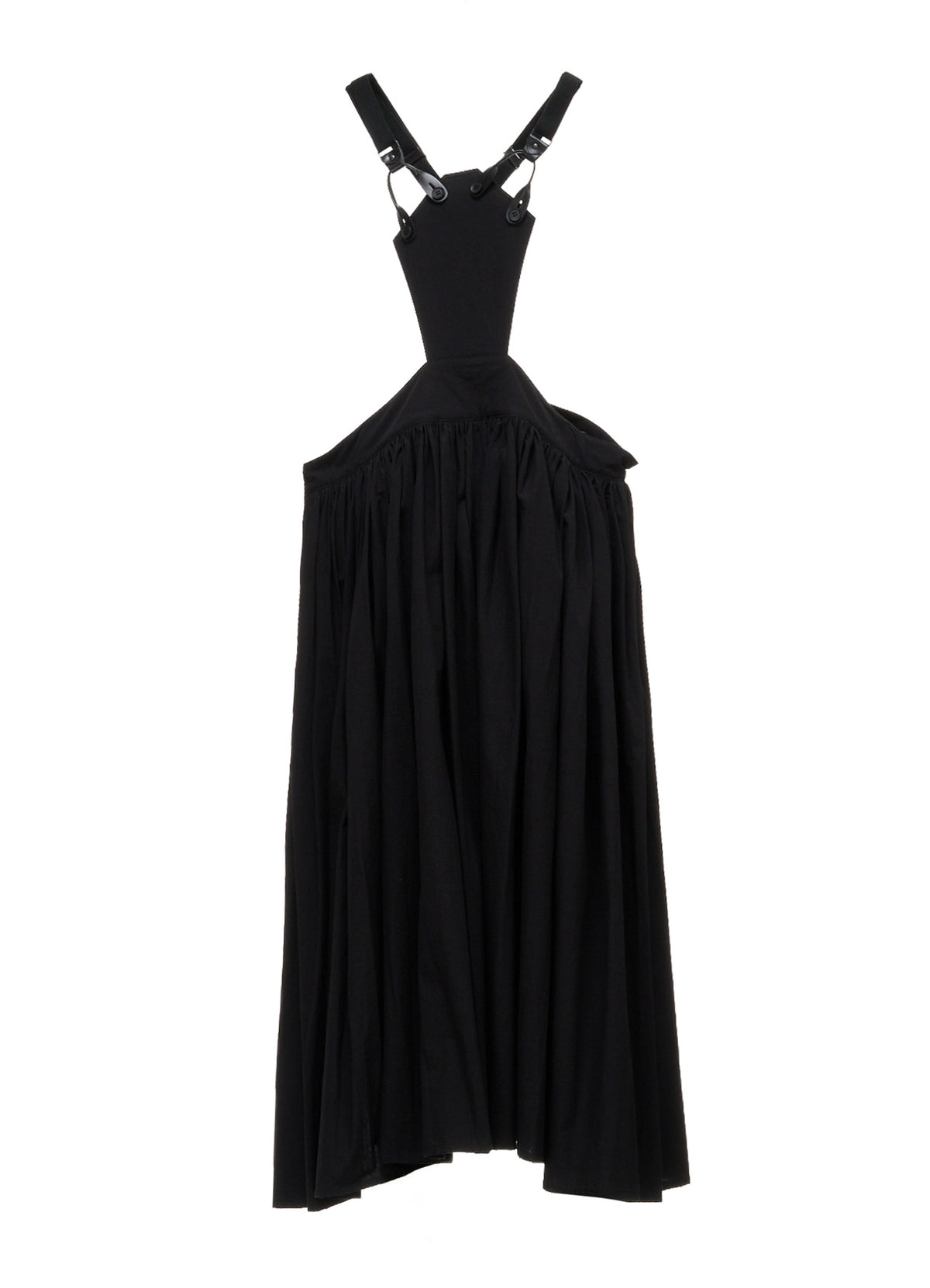 HIGH TWIST POPLIN SUSPENDER SKIRT