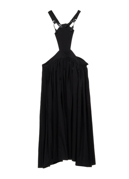 HIGH TWIST POPLIN SUSPENDER SKIRT