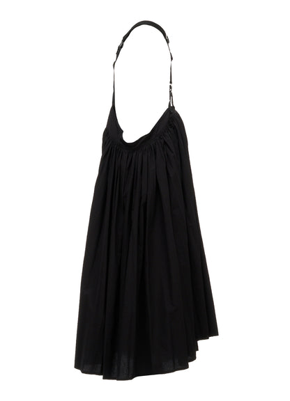 HIGH TWIST POPLIN SUSPENDER SKIRT