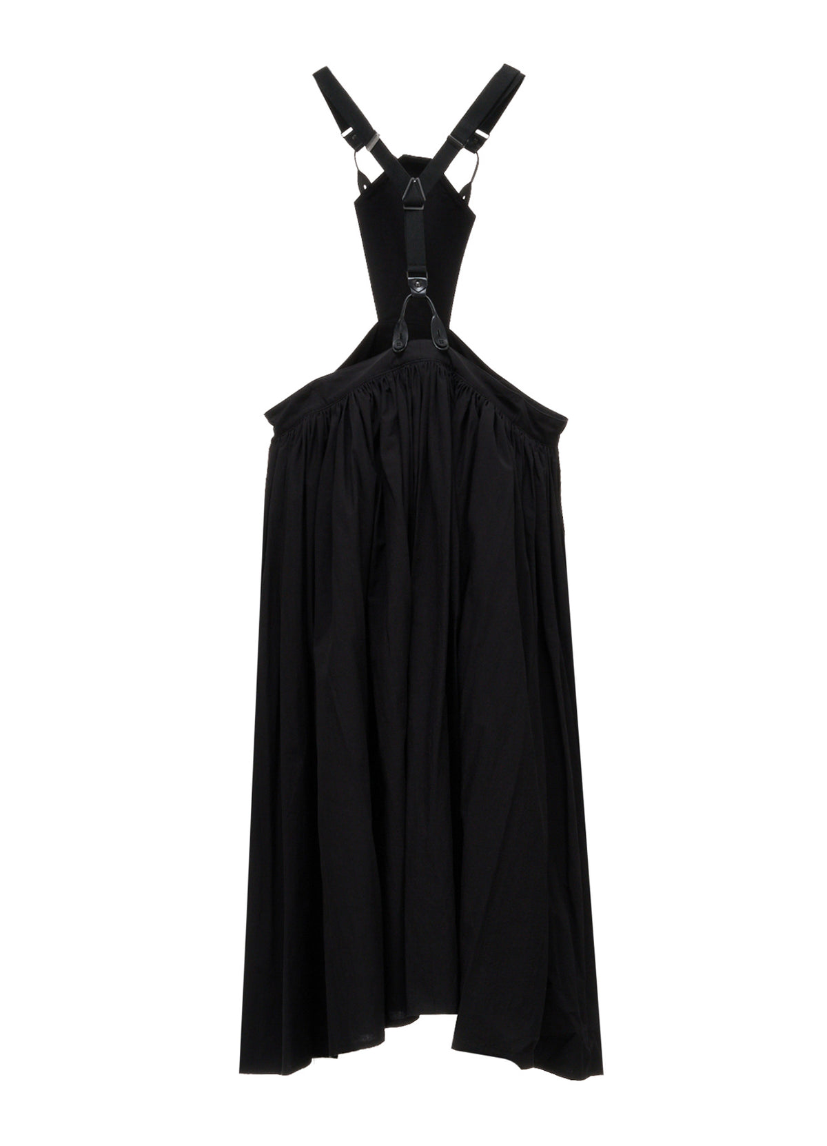 HIGH TWIST POPLIN SUSPENDER SKIRT