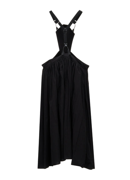 HIGH TWIST POPLIN SUSPENDER SKIRT