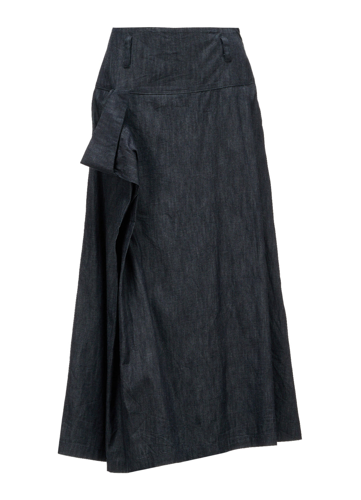 6OZ DENIM SIDE DRAPED SKIRT