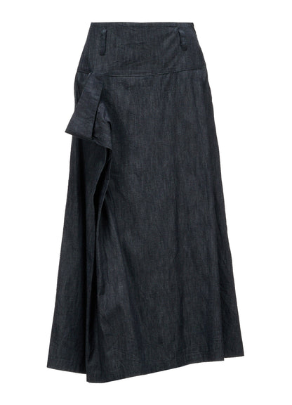 6OZ DENIM SIDE DRAPED SKIRT