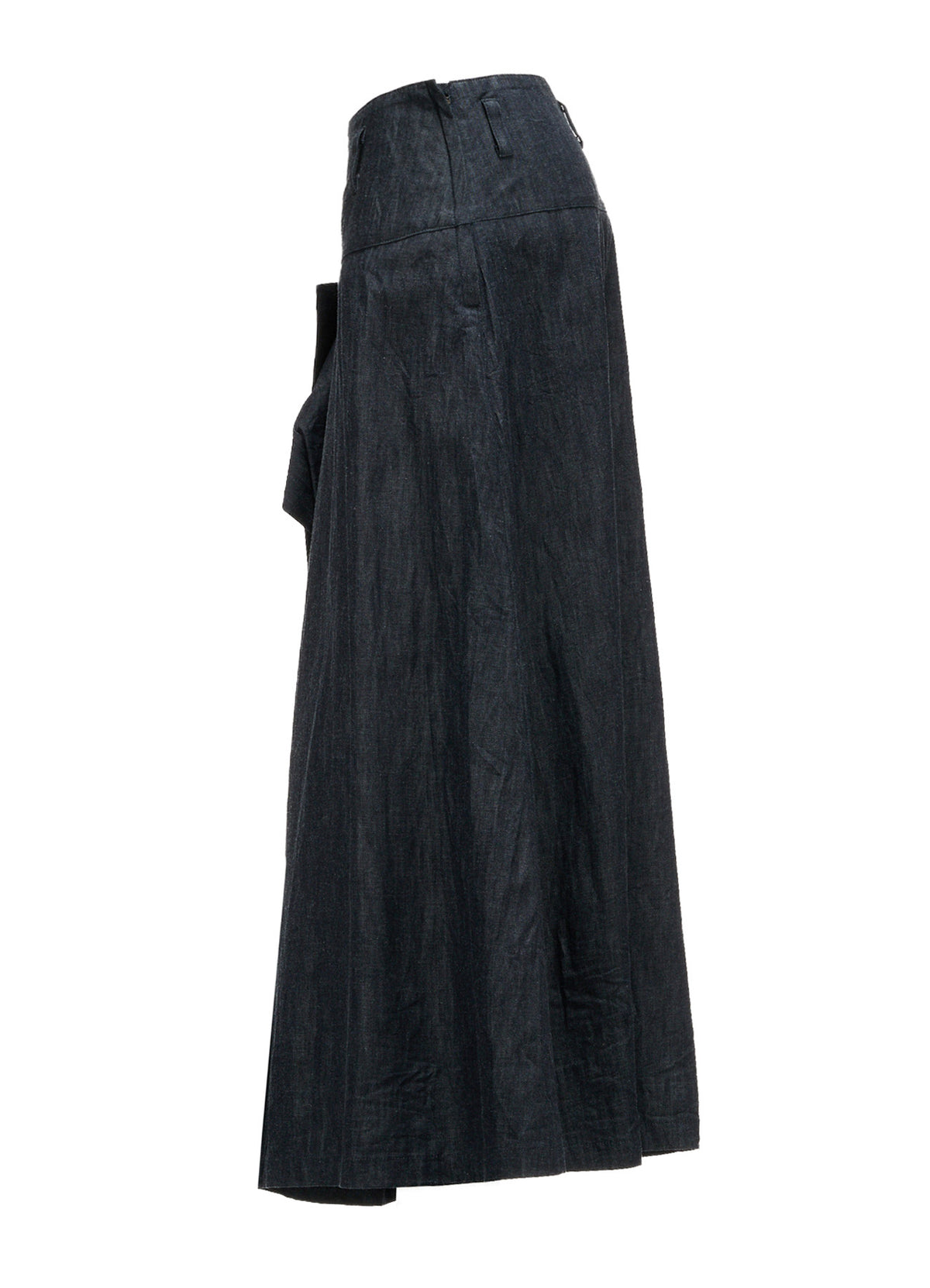 6OZ DENIM SIDE DRAPED SKIRT