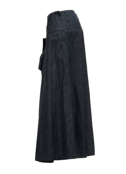 6OZ DENIM SIDE DRAPED SKIRT