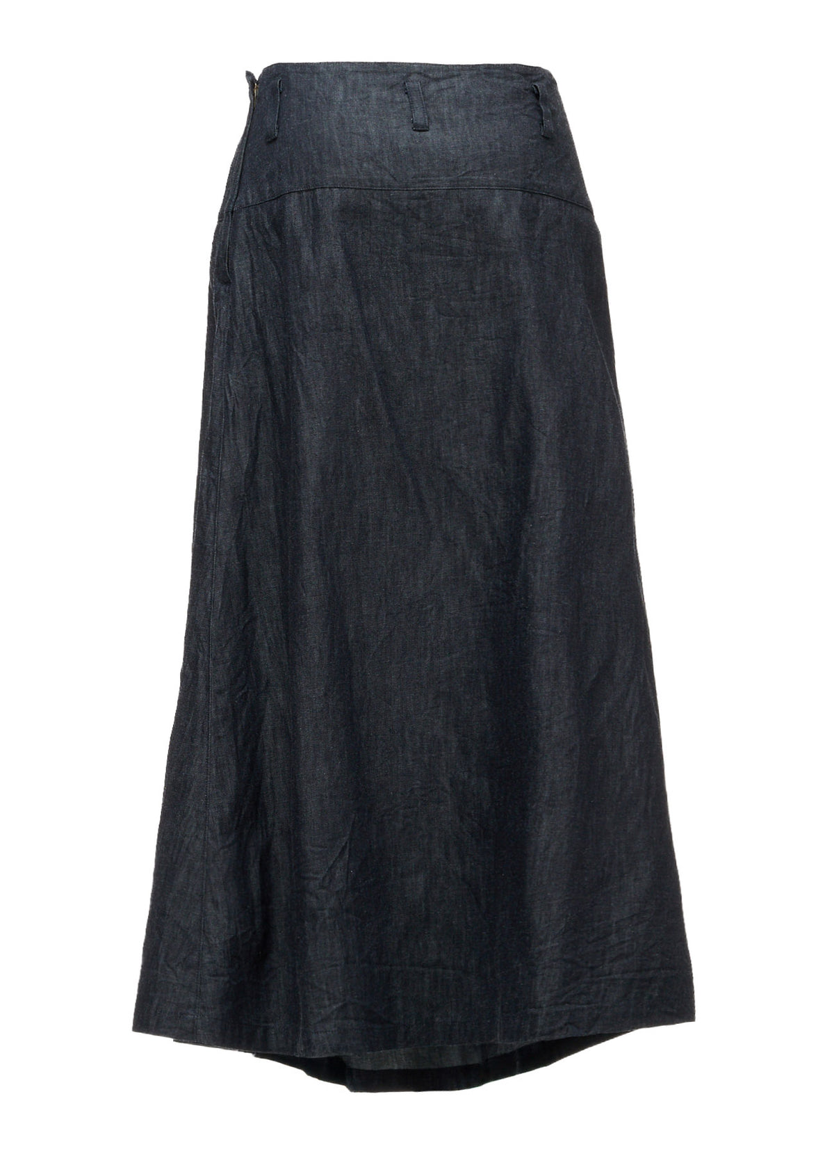 6OZ DENIM SIDE DRAPED SKIRT