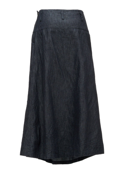 6OZ DENIM SIDE DRAPED SKIRT