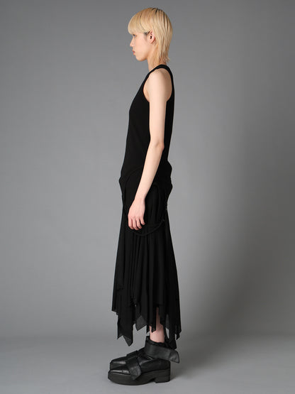 RIB KNIT+TULLE LAYERED BODYSUIT