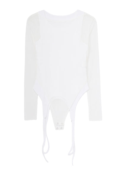 STRIPE TULLE  LAYERED BODYSUIT