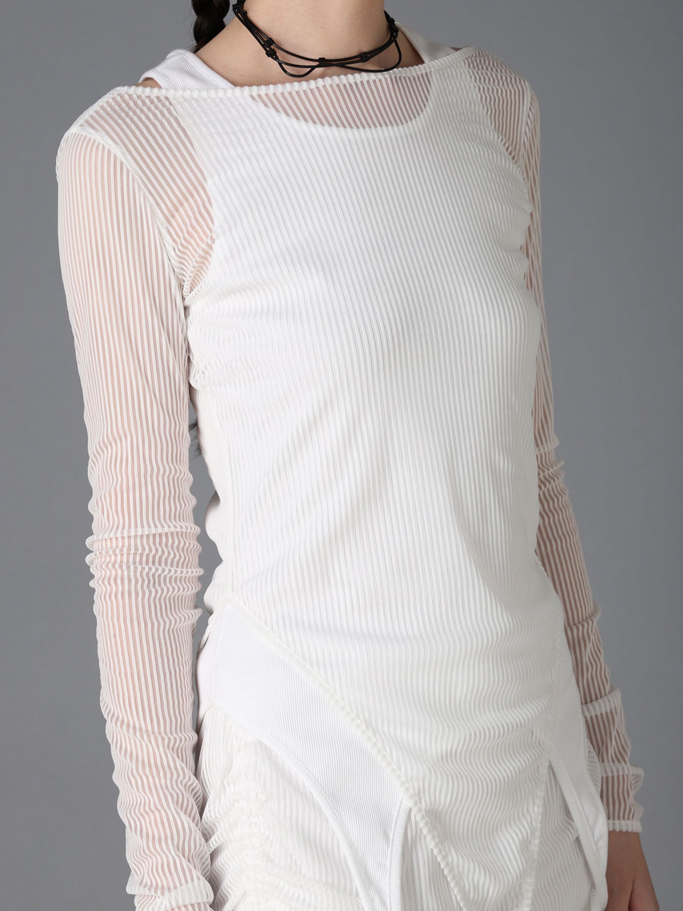 STRIPE TULLE  LAYERED BODYSUIT