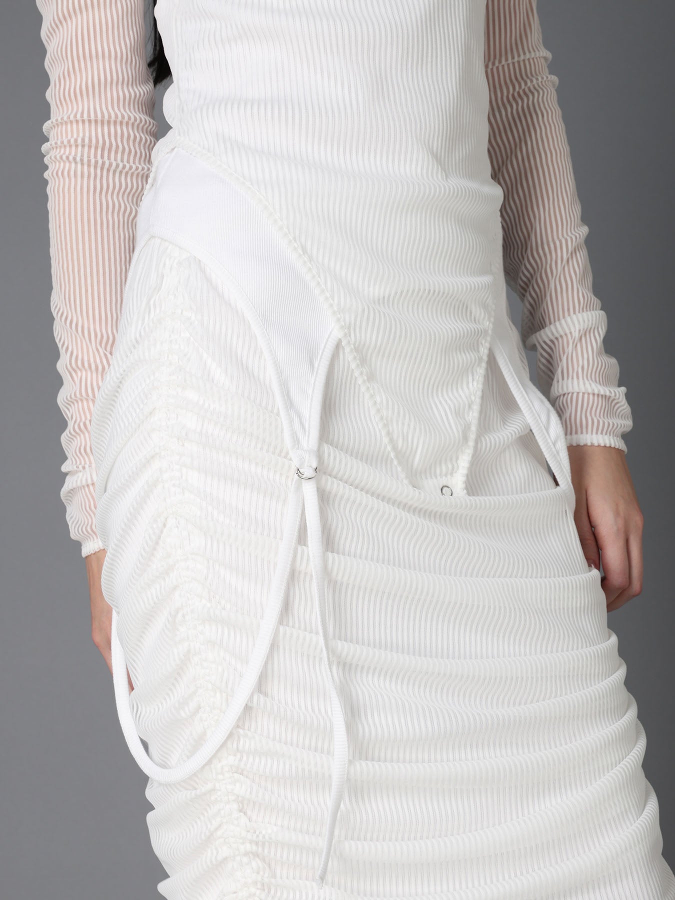 STRIPE TULLE  LAYERED BODYSUIT