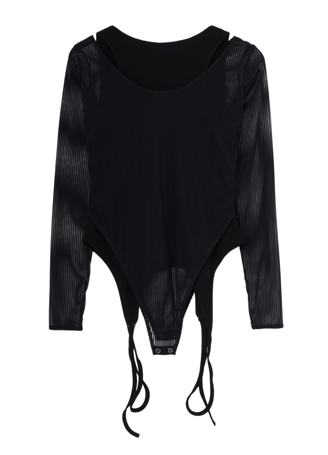 STRIPE TULLE  LAYERED BODYSUIT