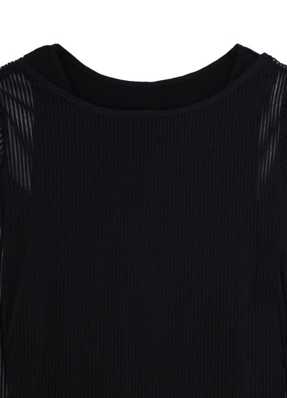 STRIPE TULLE  LAYERED BODYSUIT