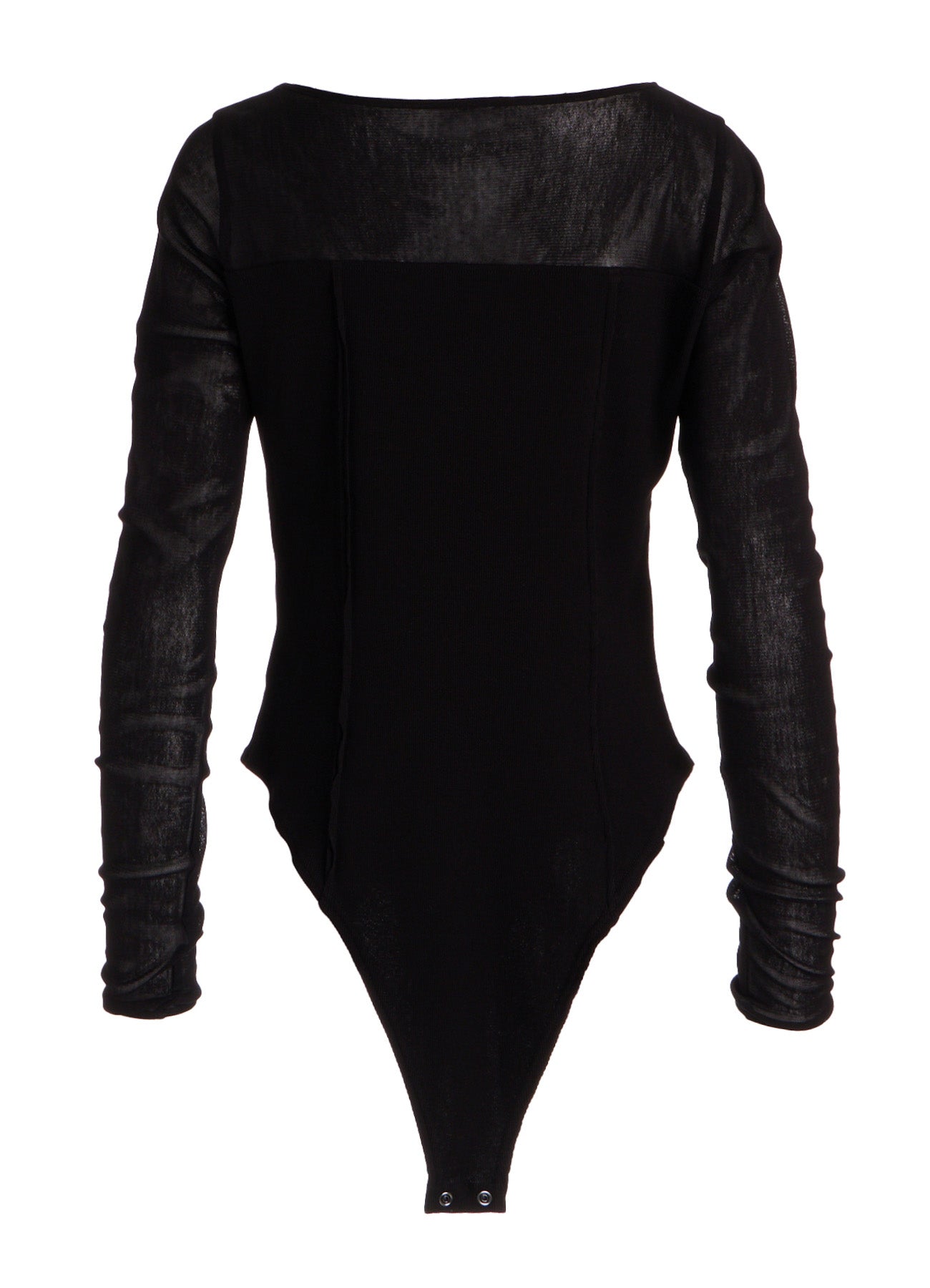 RIB KNIT+TULLE BUSTIER BODYSUIT