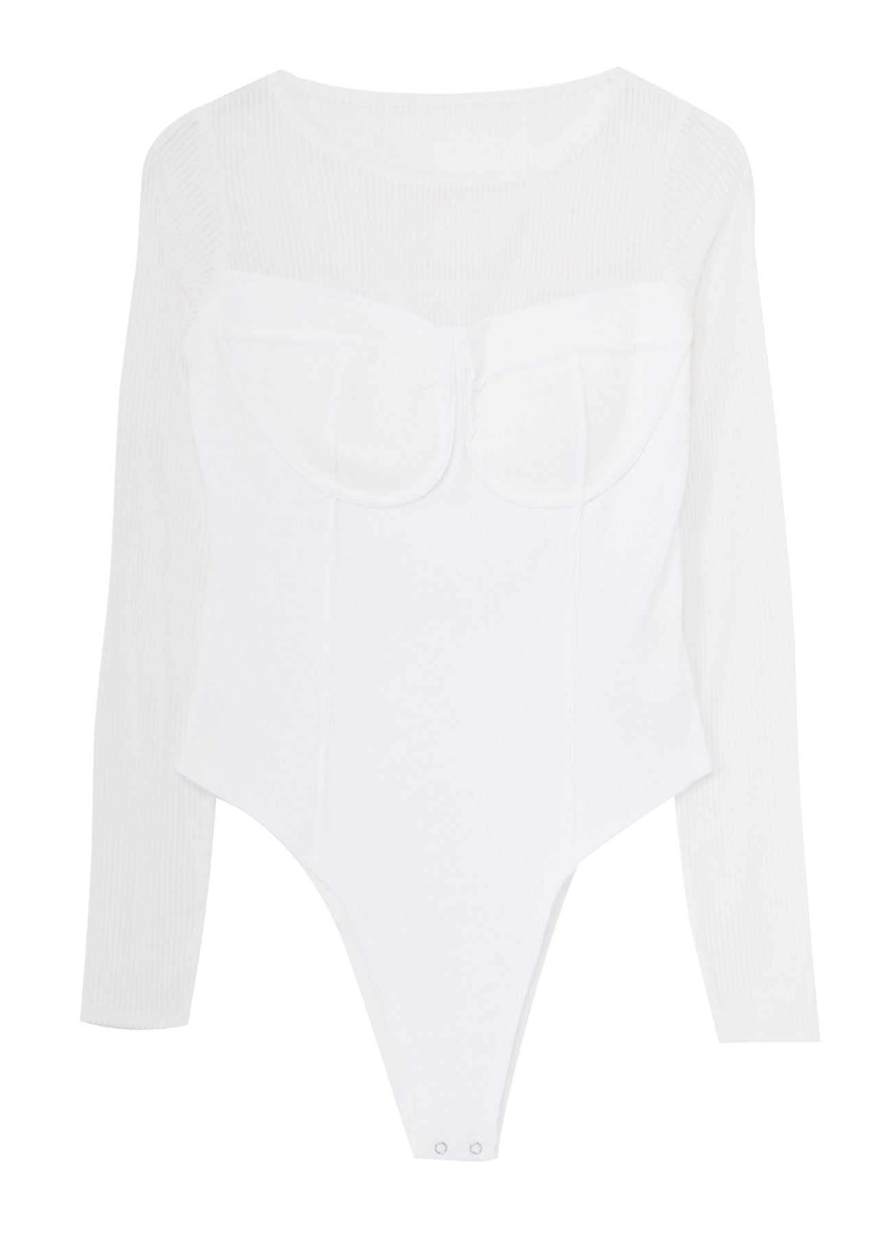 STRIPE TULLE  BUSTIER BODYSUIT