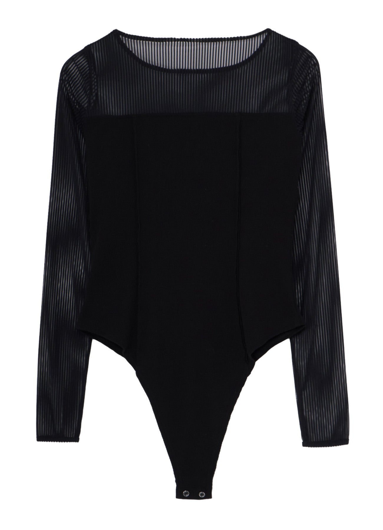 STRIPE TULLE  BUSTIER BODYSUIT