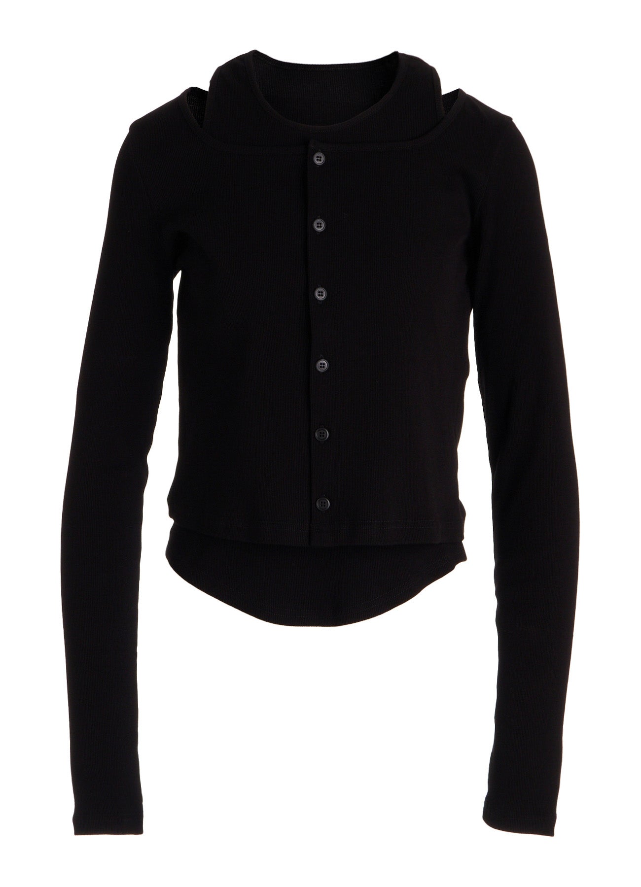 C/ RIB LAYERED CARDIGAN T
