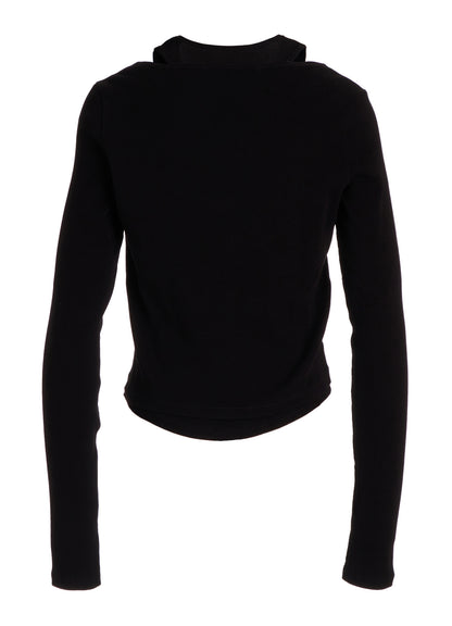 C/ RIB LAYERED CARDIGAN T