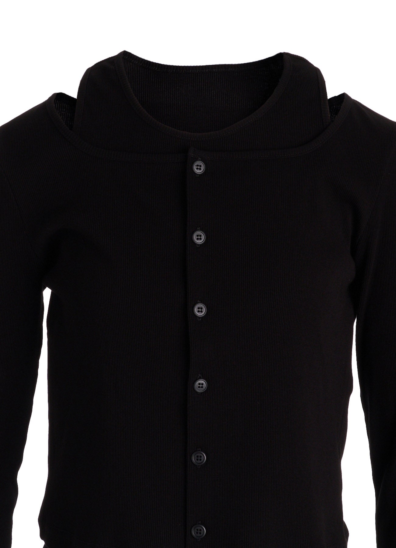 C/ RIB LAYERED CARDIGAN T