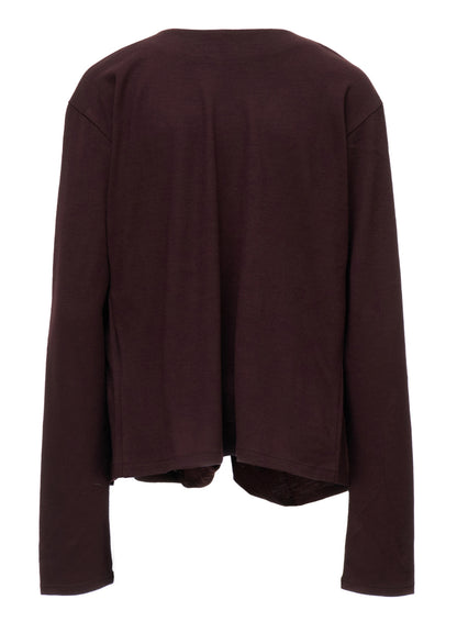 W/ SINGLE JERSEY KNOT DETAIL CARDIGAN