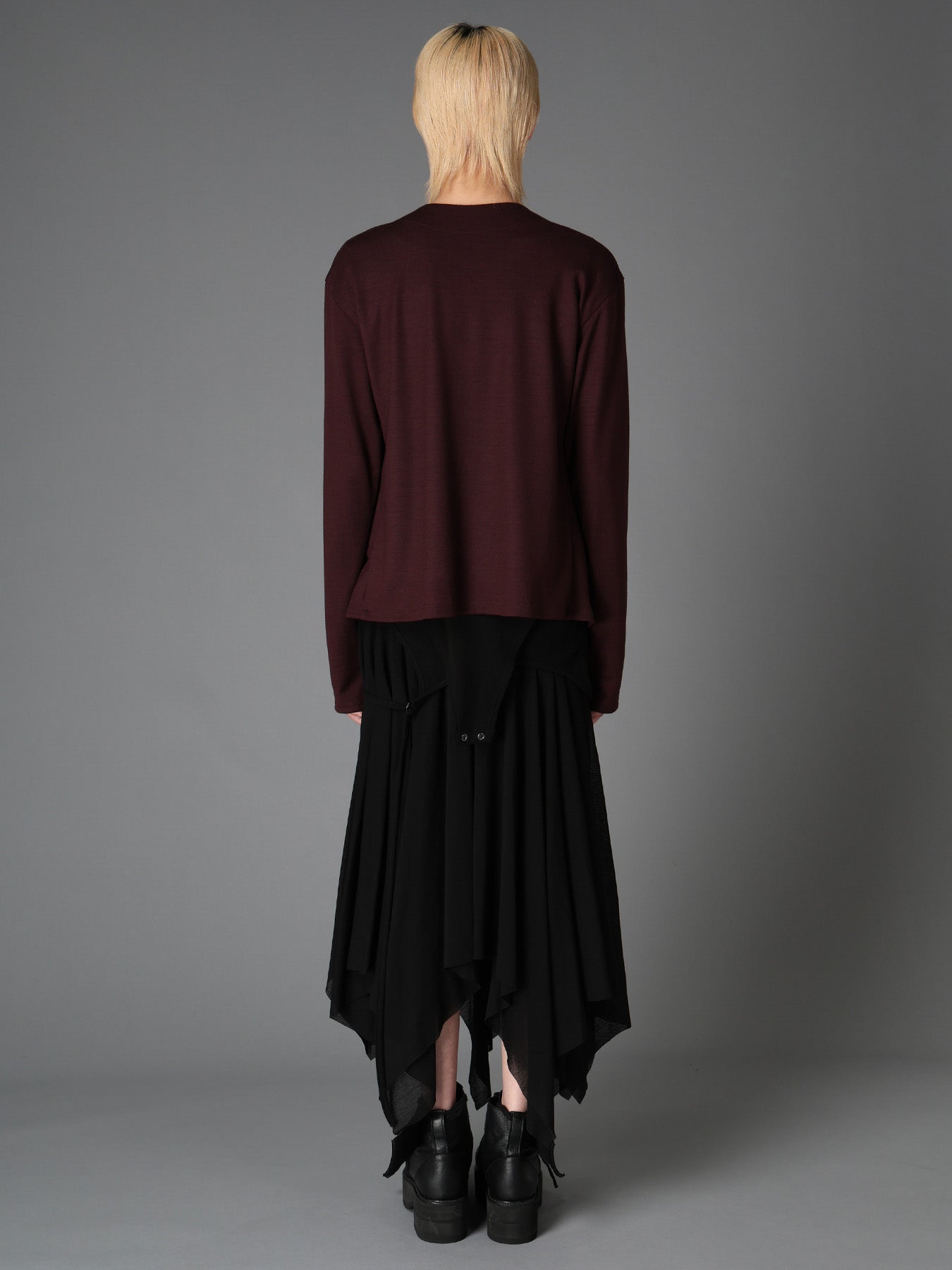 W/ SINGLE JERSEY KNOT DETAIL CARDIGAN