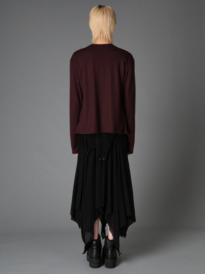 W/ SINGLE JERSEY KNOT DETAIL CARDIGAN