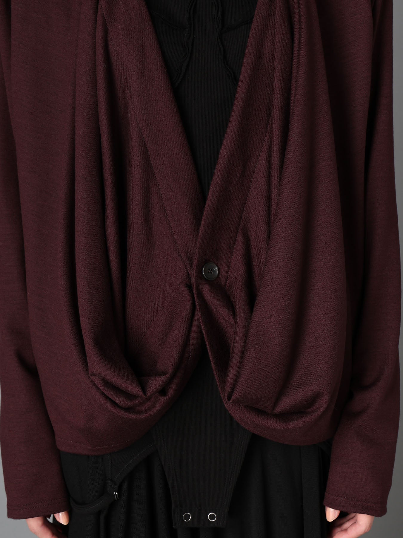 W/ SINGLE JERSEY KNOT DETAIL CARDIGAN