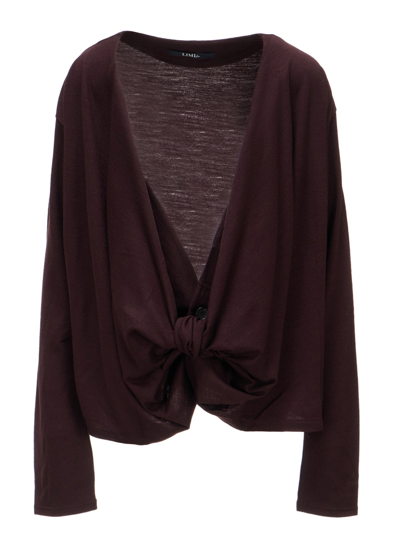 W/ SINGLE JERSEY KNOT DETAIL CARDIGAN